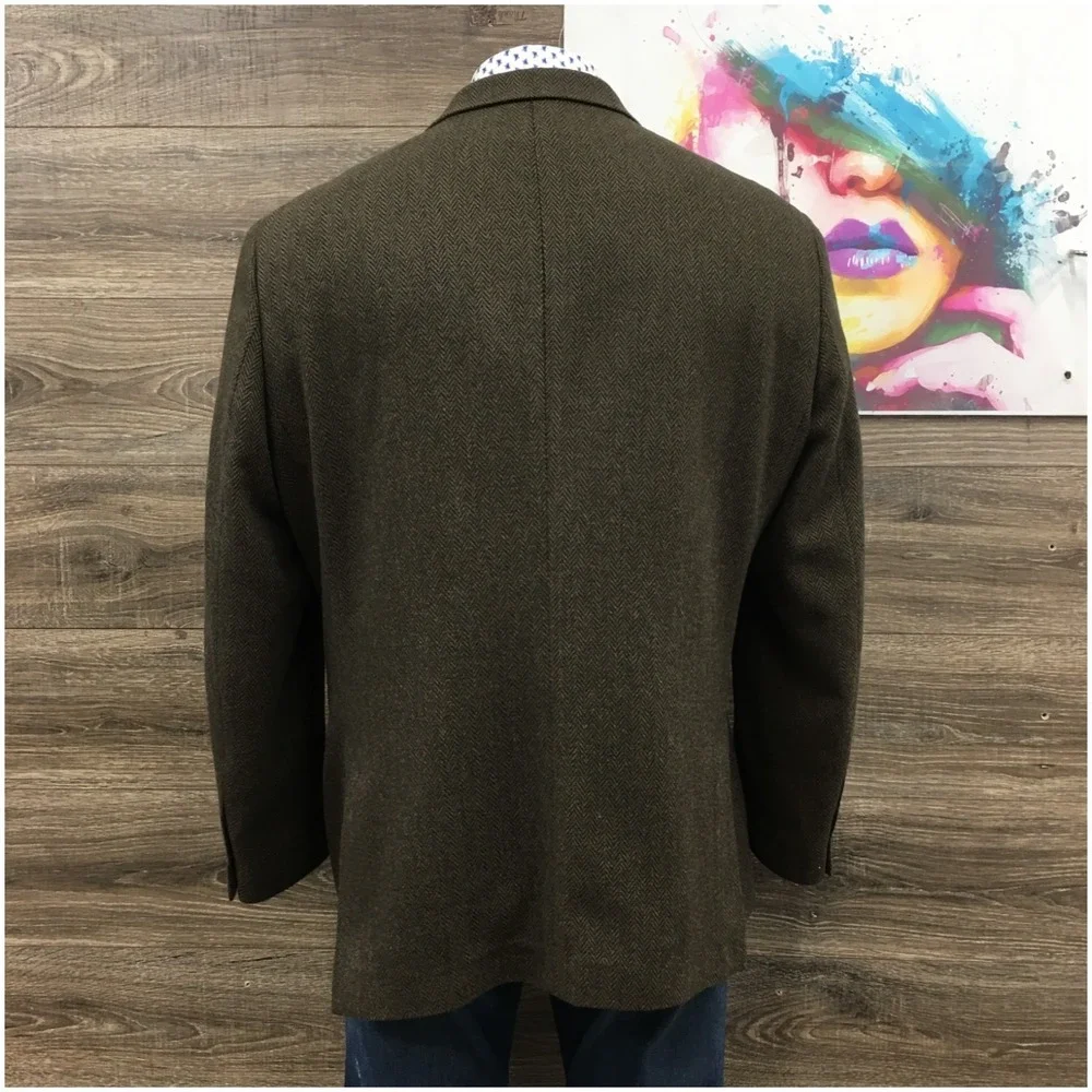 NAUTICA Mens Tweed Blazer Sport Coat Casual Jacket Size 50L Classic Wool Suit